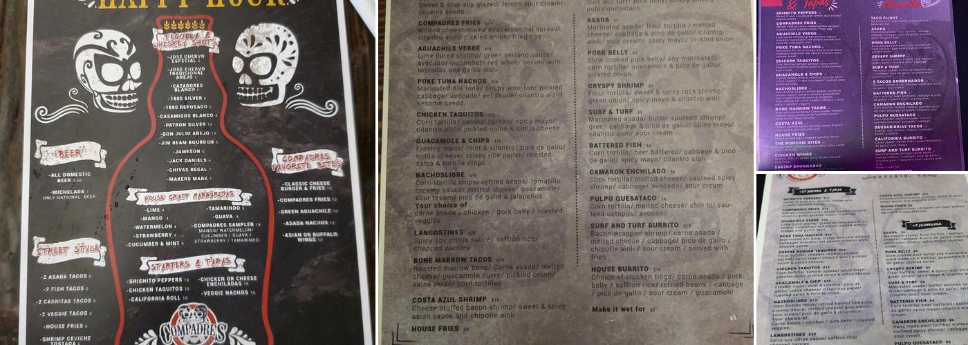 Compadres Cantina Menu