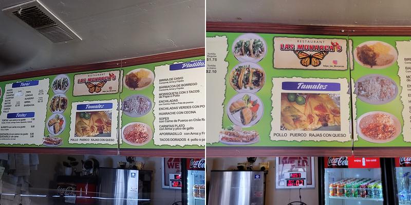 Las Monarca's Menu
