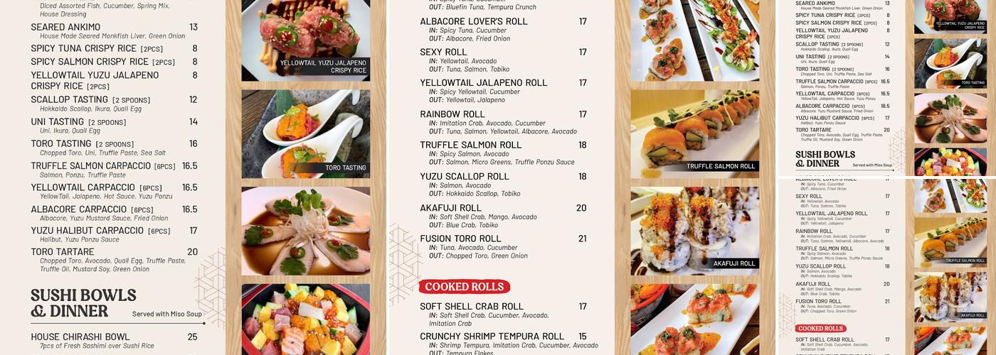 Akafuji Menu