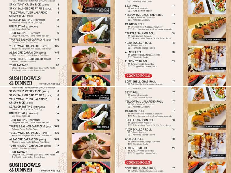 Akafuji Menu