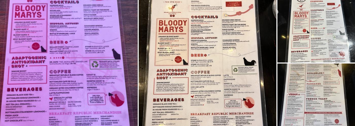 Breakfast Republic Costa Mesa Menu