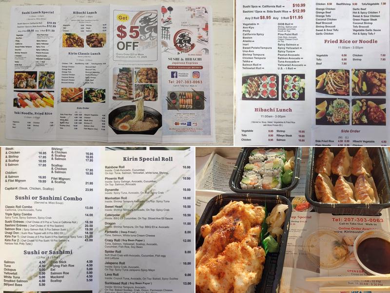 Kirin Sushi & Hibachi Menu