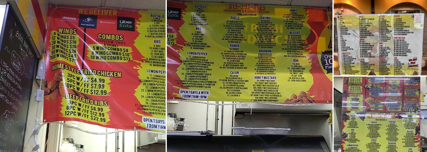 WING BOYS Menu
