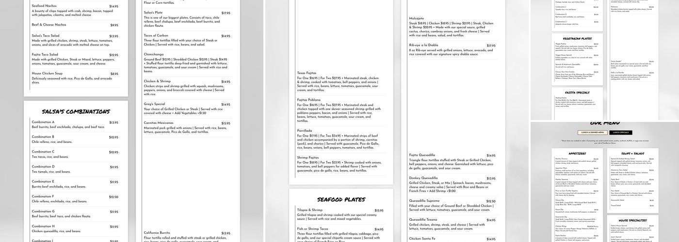 Salsa's Mexican Restaurant & Grill Menu