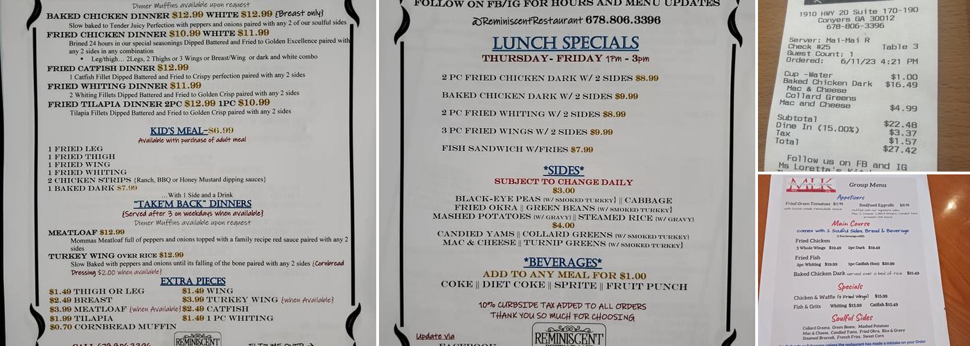 Ms.Loretta’s Kitchen Menu