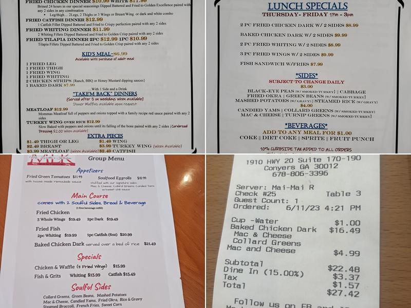 Ms.Loretta’s Kitchen Menu