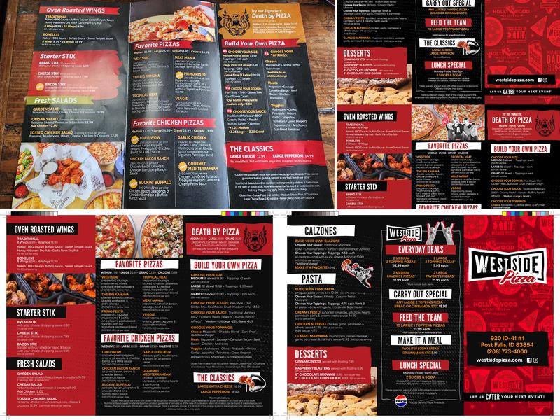 Westside Pizza Menu