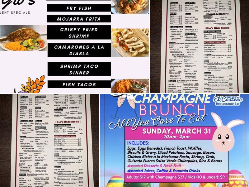 Gio's Breakfast, Lunch, & Dinner Menu