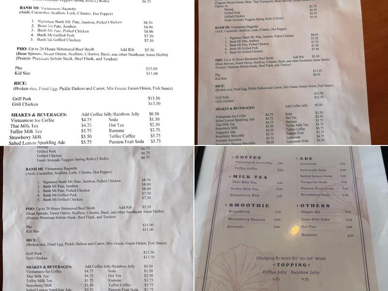 Saigon Fusion Menu
