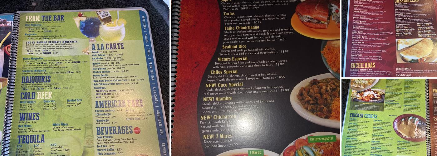 Los Ranchos Menu