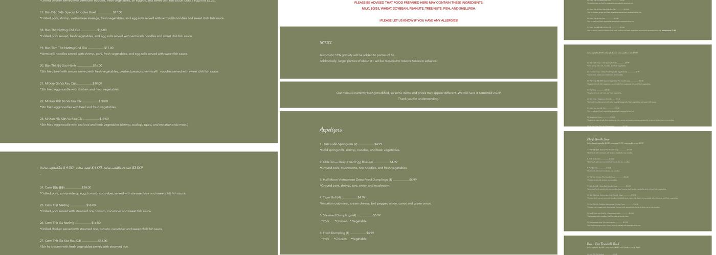 Saigon Kitchen Menu
