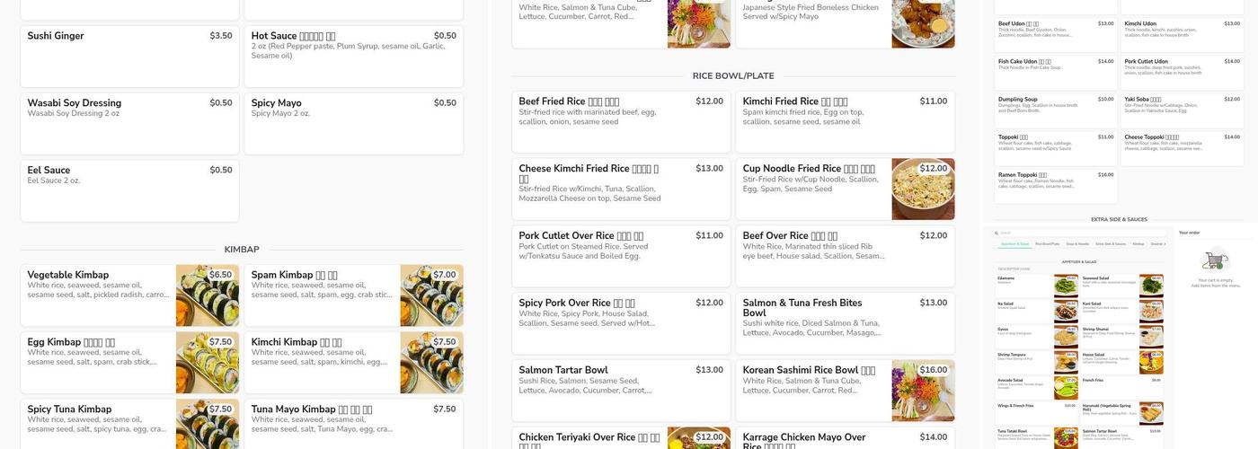 Fresh Bites Dosirak Menu