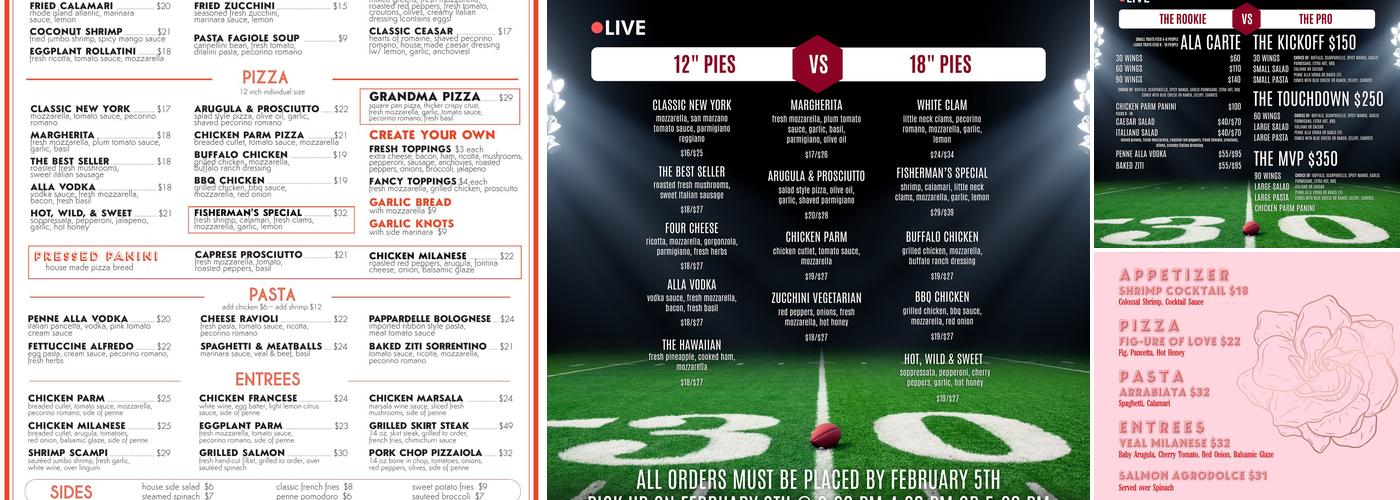 Public Pizza Italian Restaurant & Bar Menu