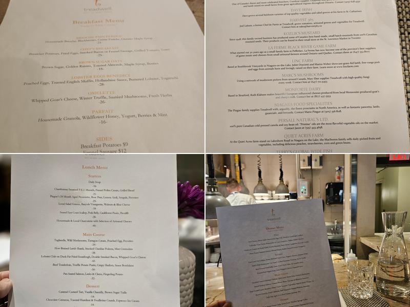 Treadwell Cuisine Menu