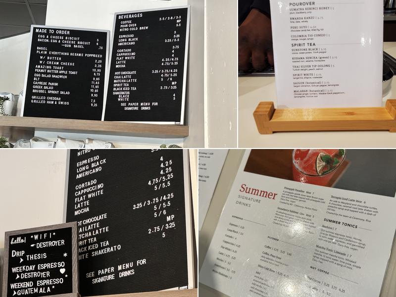 Ceremony Coffee Bethesda Crescent Menu