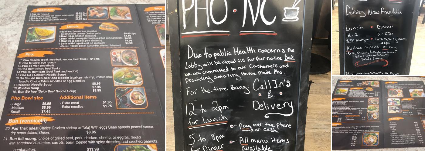 Pho NC Menu
