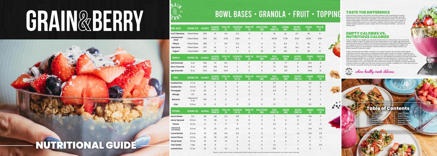 Grain and Berry - Riverview Menu