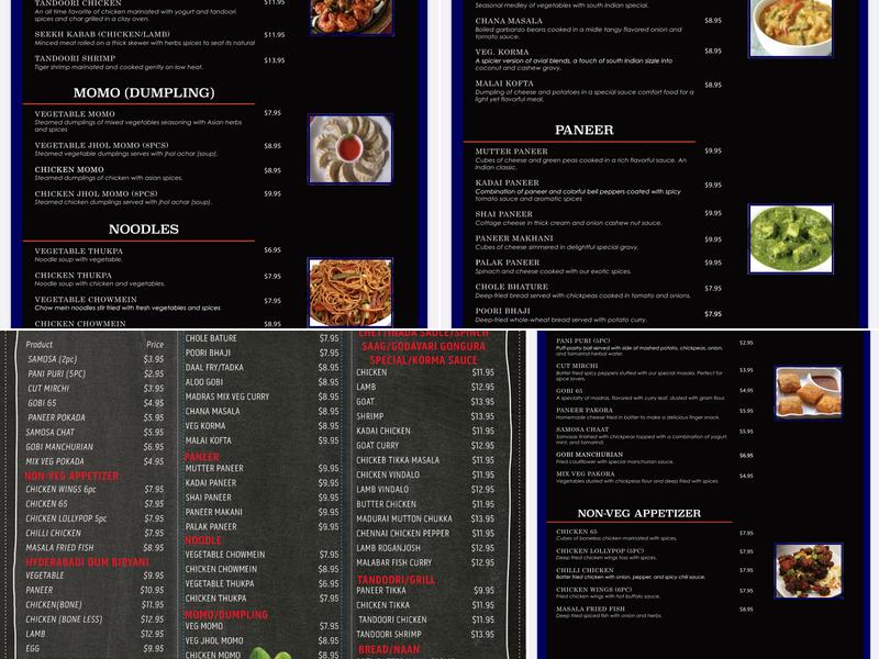 Mountains & Meals Menu