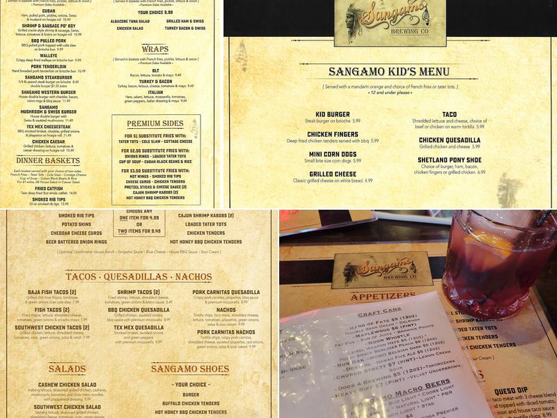 Sangamo Brewing Menu