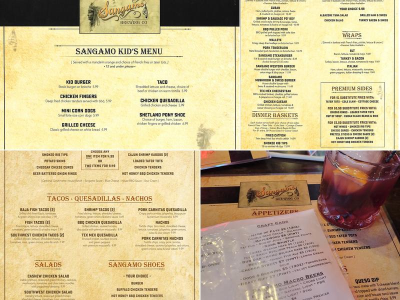 Sangamo Brewing Menu