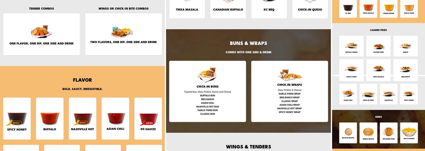 Chick-In Waffle Menu