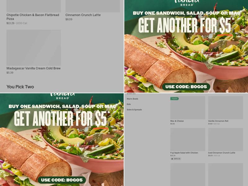 Panera Bread Menu