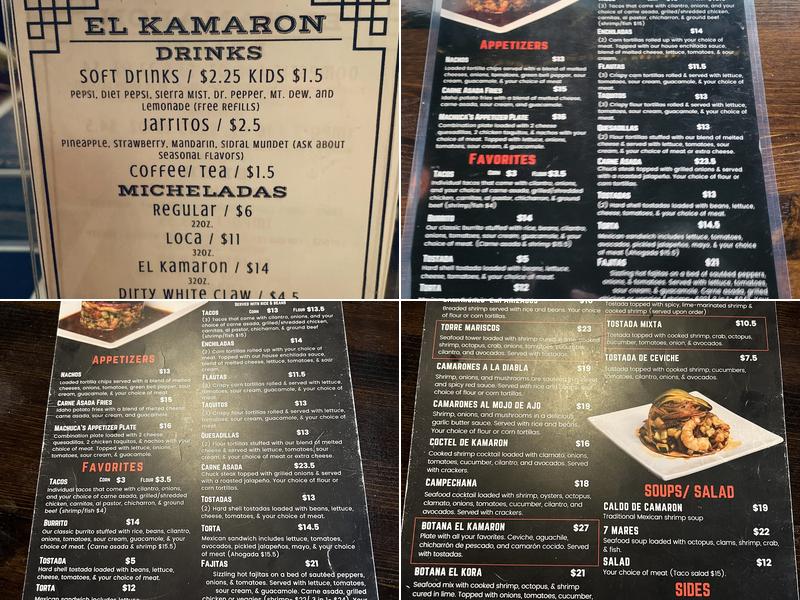 El Kamaron Menu