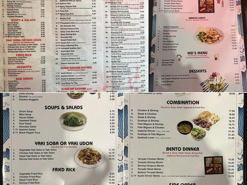 Yamato - Sushi & Hibachi Menu