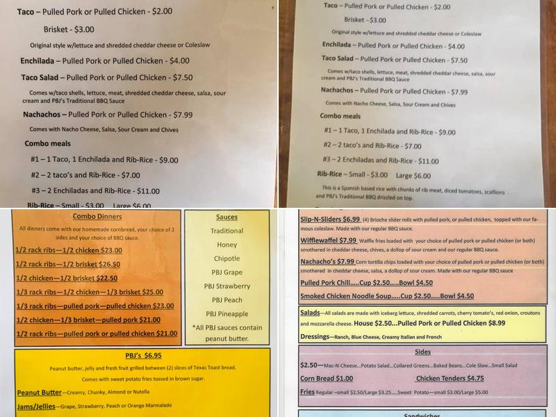 PBJ'S BBQ (Country Market) Menu