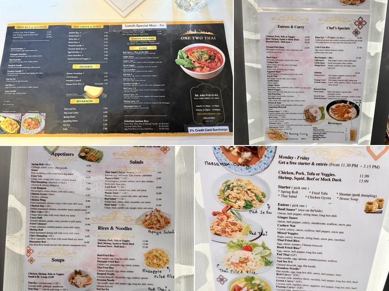 One Two Thai Menu