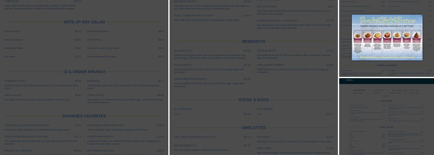 Frankie Bones Bluffton Menu