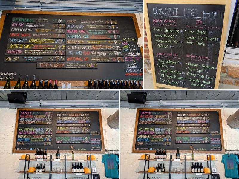 Fonta Flora Brewery - Optimist Hall Menu