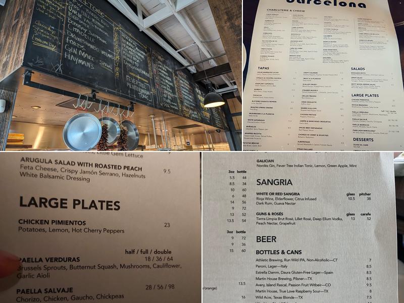 Barcelona Wine Bar Menu