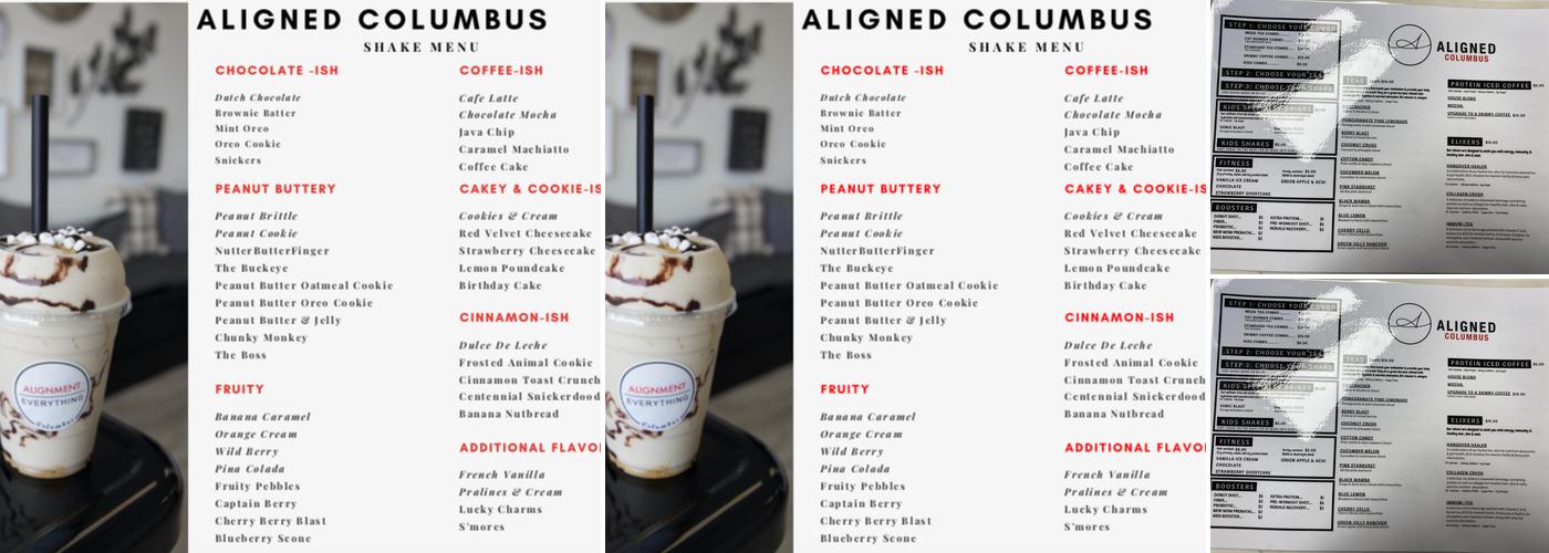 Aligned Columbus Menu