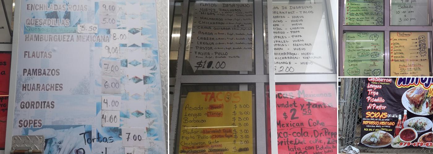 Antojitos Menu