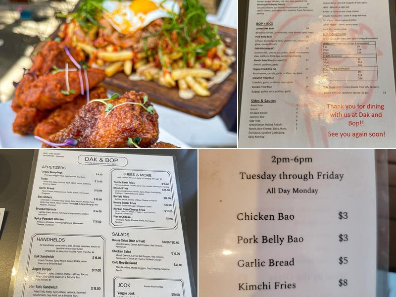 Dak & Bop Menu