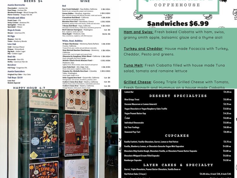 Captain Quack's Coffeehouse Menu