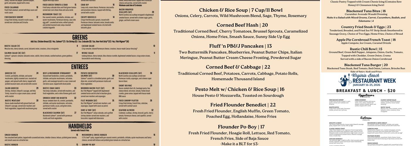 The Rustic Spoon Menu