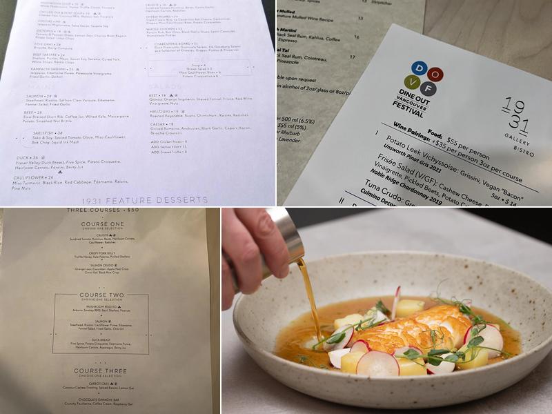 1931 Gallery Bistro Menu