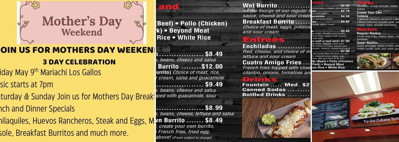 Cuatro Amigos Mexican Grill Menu