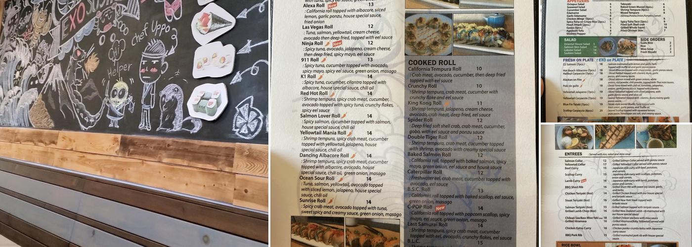 EXO Sushi Menu
