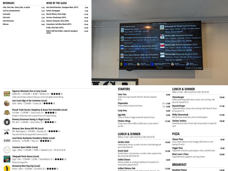 LA Draught Menu