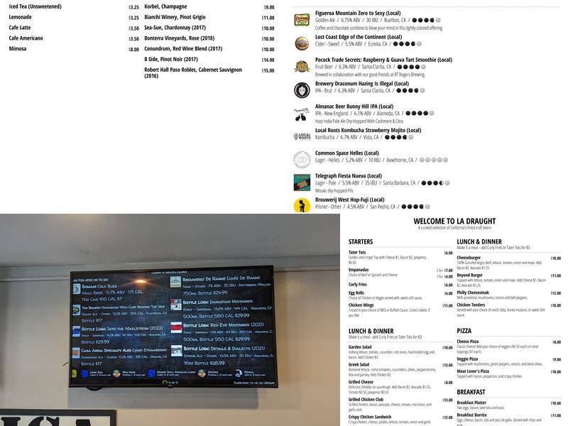 LA Draught Menu