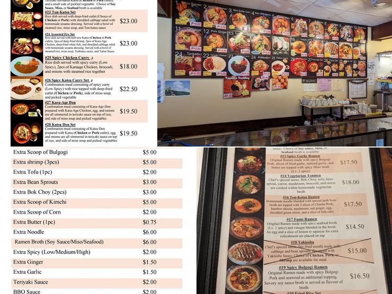 Tokyo Ramen Menu