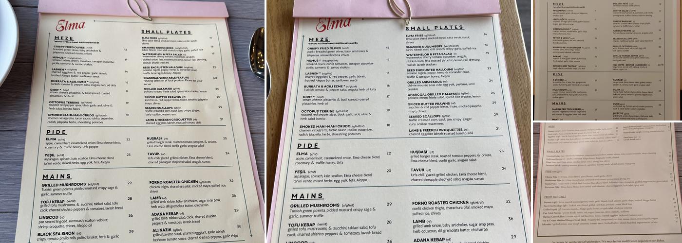 Elma Menu