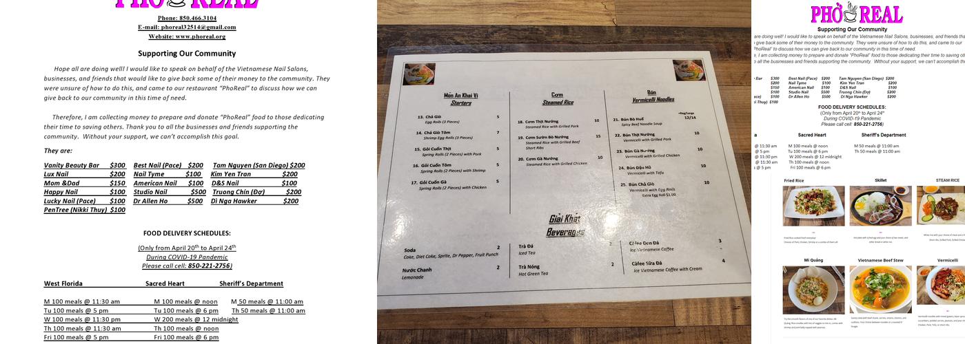 Phở Real Menu