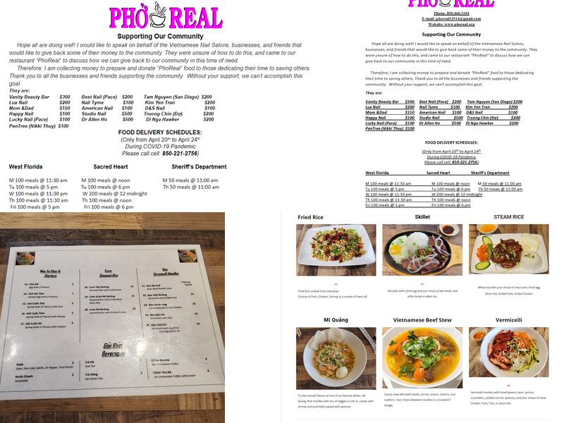 Phở Real Menu
