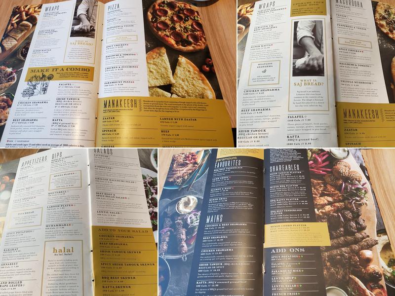 Paramount Middle Eastern Kitchen Menu