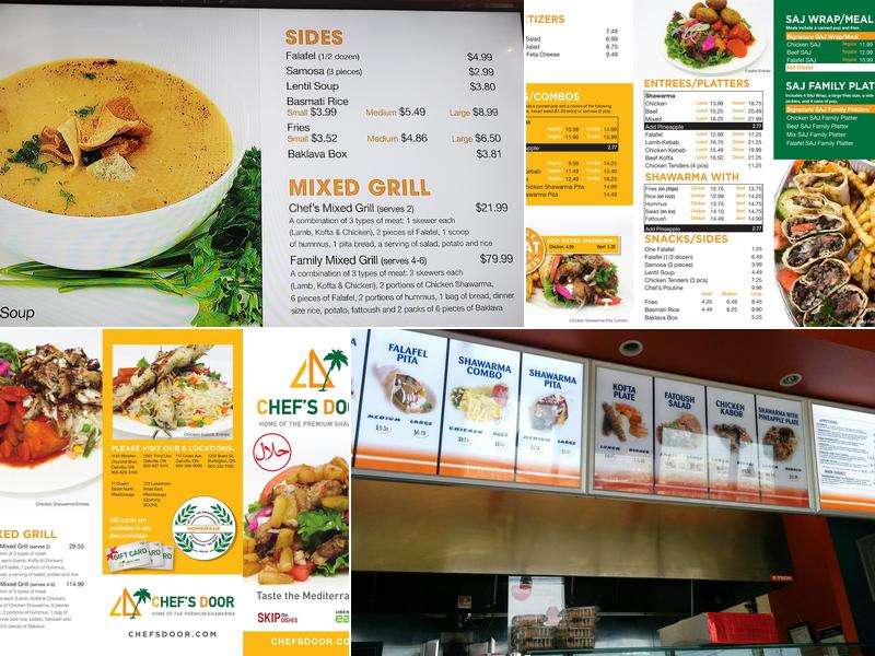 Chef's Door Premium Shawarma Menu
