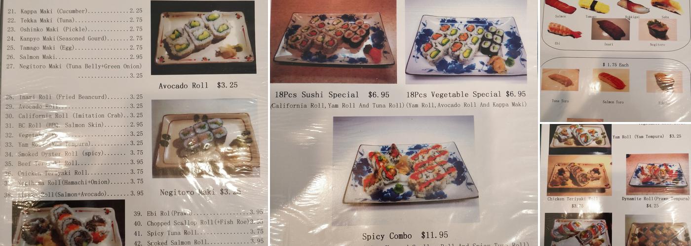 Dundarave Sushi Menu